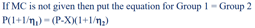 <p>The firms choose a posted price ($P) but then issue a coupon for $X off in the newspaper local to the consumer types. What would the value of X be?</p>