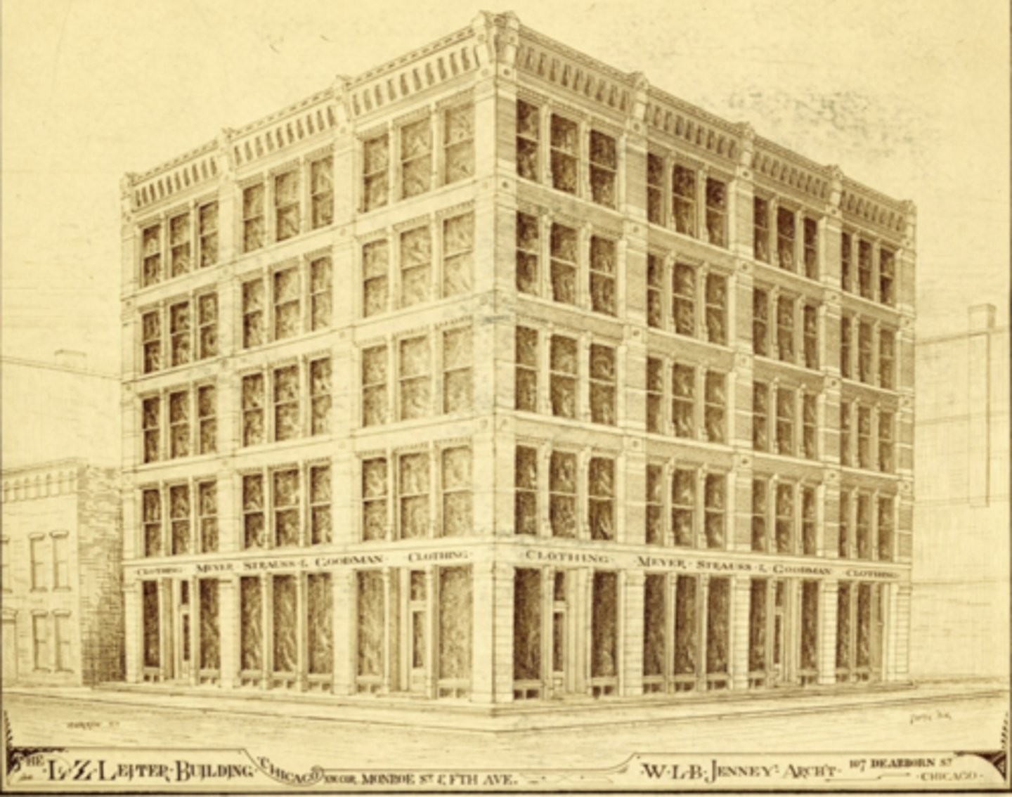 <p>It featured simple architectural articulation and a straightforward design typical of the Chicago School style</p>