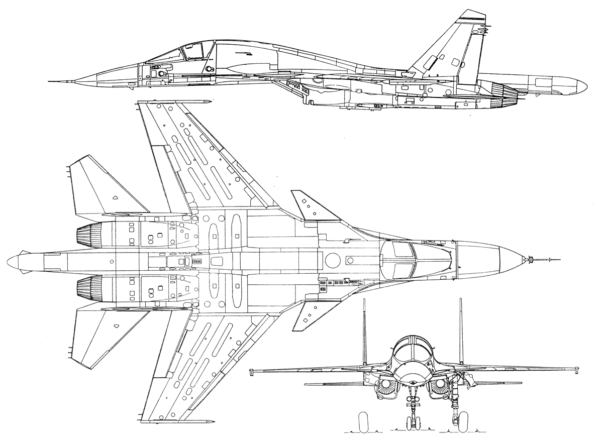 <p>FULLBACK, Sukhoi Su-34, Су-34 (Side-by-side seats, Canards, Long tail sting)</p>