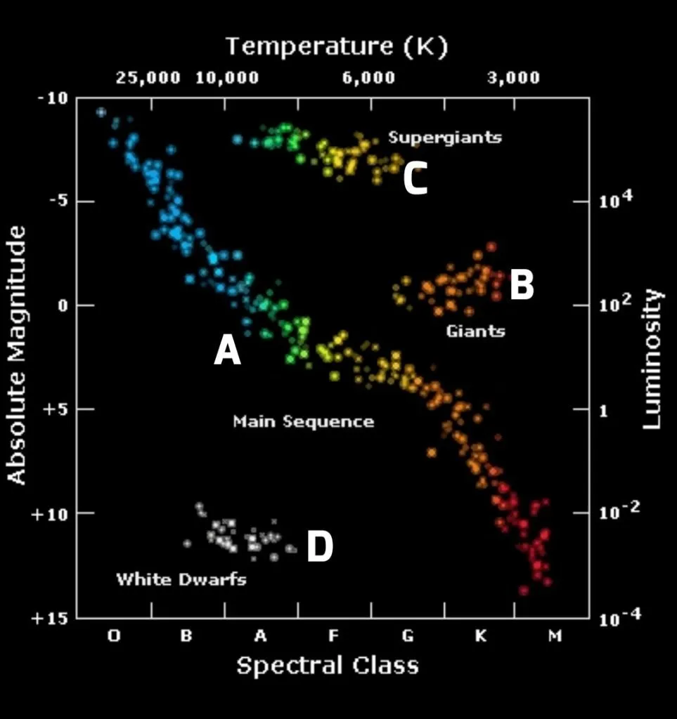 <p>Where are the red giants and supergiants?</p>