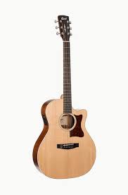 <p>A stringed musical instrument with a fretted fingerboard, typically having six strings, played by plucking or strumming.</p>