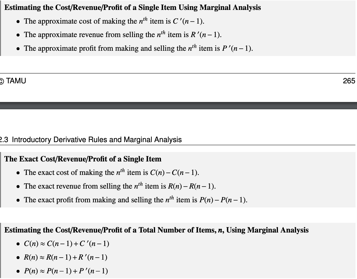 <p>marginal analysis</p>