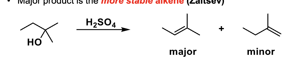 <p>According to the slide, which alkene is favored in E1?</p><p></p>