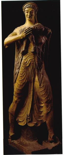 <p><span>Goddess (Letun?) carrying a child, Portonaccio temple painted in Terracotta</span></p>