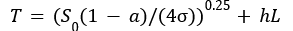 <ul><li><p><span>T=(S0(1-a)/(4))0.25+hL</span></p></li><li><p><span>one output -&gt; global mean surface temperature</span></p></li><li><p><span>one fundamental constant -&gt; radiation constant =5.67 * 10-8Wm-2K-4</span></p></li><li><p><span>four parameters -&gt; solar constant, albedo, mean source height of outgoing radiation, atmosphere lapse rate</span></p></li><li><p><span>S0=1360Wm2, a=0.3, h=5.5km, L=6Kkm-1</span></p></li><li><p><span>T=254.2K+22.0K=287.5K=14.5C</span></p></li></ul><p></p>