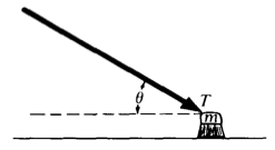 <p><span>A push broom of mass m is pushed across a rough horizontal floor by a force of magnitude T directed at angle θ as shown below. The coefficient of friction between the broom and the floor is μ. The </span><strong>frictional force</strong><span> on the broom has magnitude:</span></p>