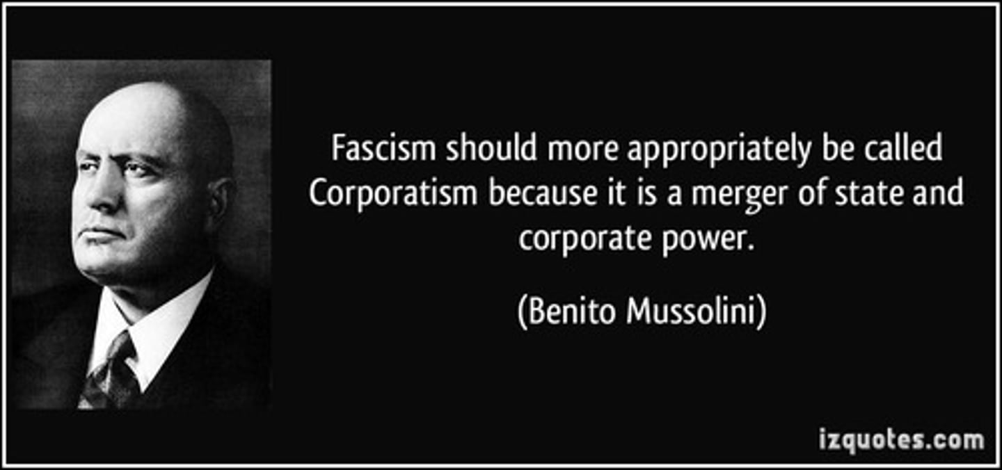 <p>a theory based on the notion that the sectors of the economy (employers, trade unions, and state officials) are seen as separate organs of the same body, led to control of the state by powerful interest groups</p>