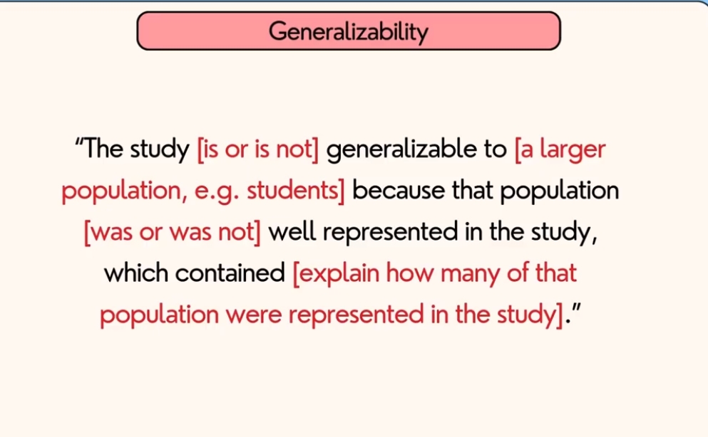 <p>if there’s variety among race age and gender, its generalizable. </p>