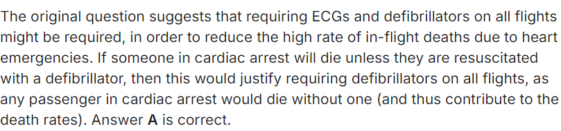 <p>A. Yes, someone in cardiac arrest will die if they cannot be</p><p>resuscitated with a defibrillator.</p>