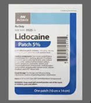 <ul><li><p>topical lidocaine cream and patches</p><ul><li><p>e.g. Icyhot</p></li></ul></li><li><p><strong>for nerve pain</strong></p></li><li><p><strong>do not exceed 3 applications per day</strong></p></li><li><p><u>adverse effects</u>: <strong>rash, itching, skin irritation</strong></p><ul><li><p>remove and clean area, if occurs</p></li></ul></li></ul><p></p>