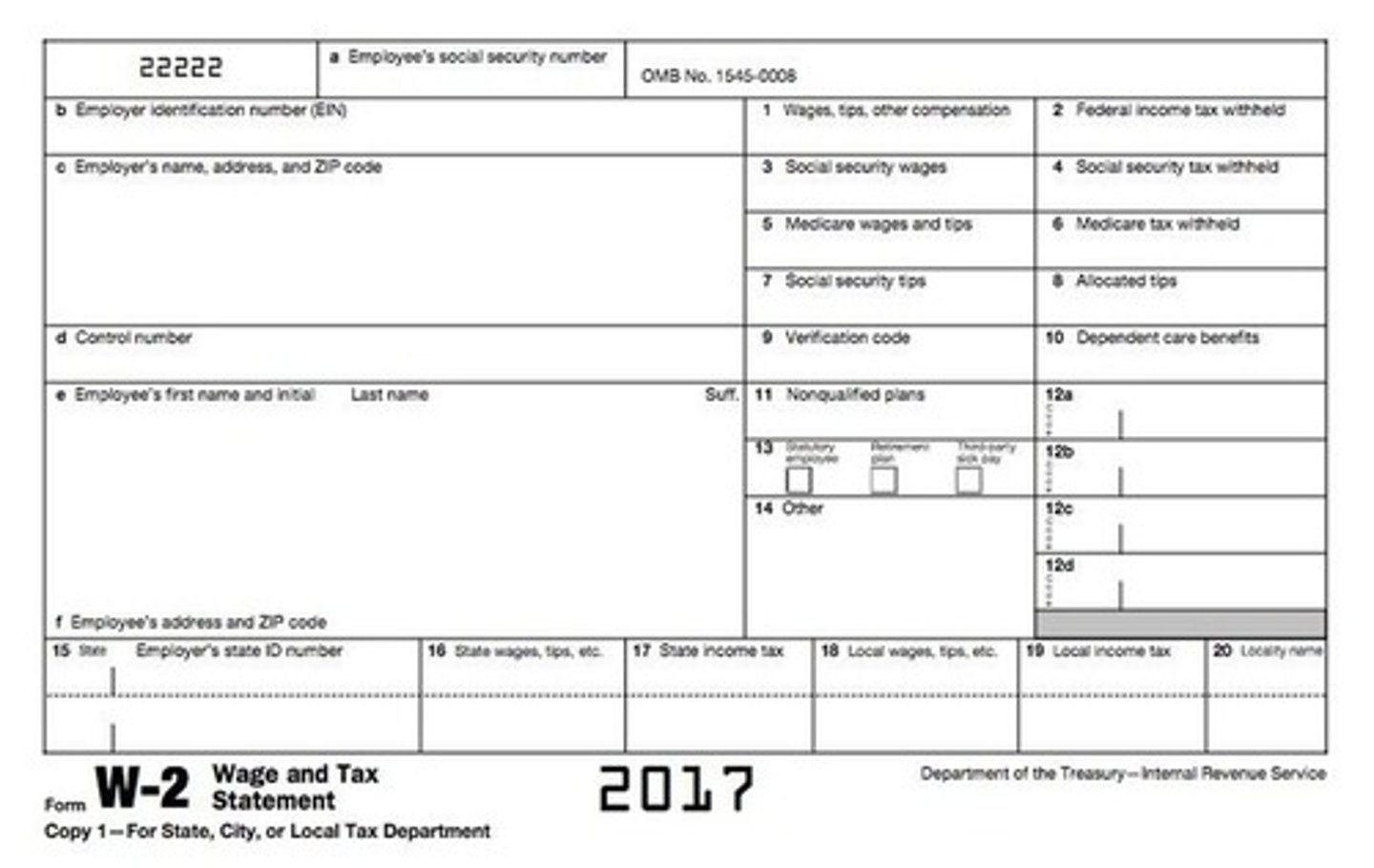 <p>Summary of the income you earned during the year and all amounts the employer withheld for taxes.</p>