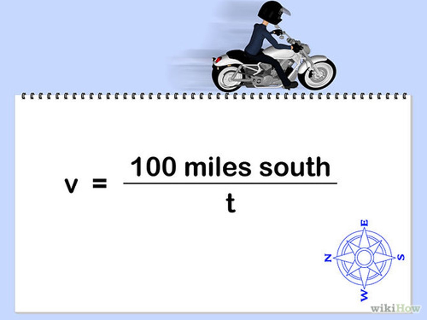<p>Speed with direction (50 miles per hr North)</p>