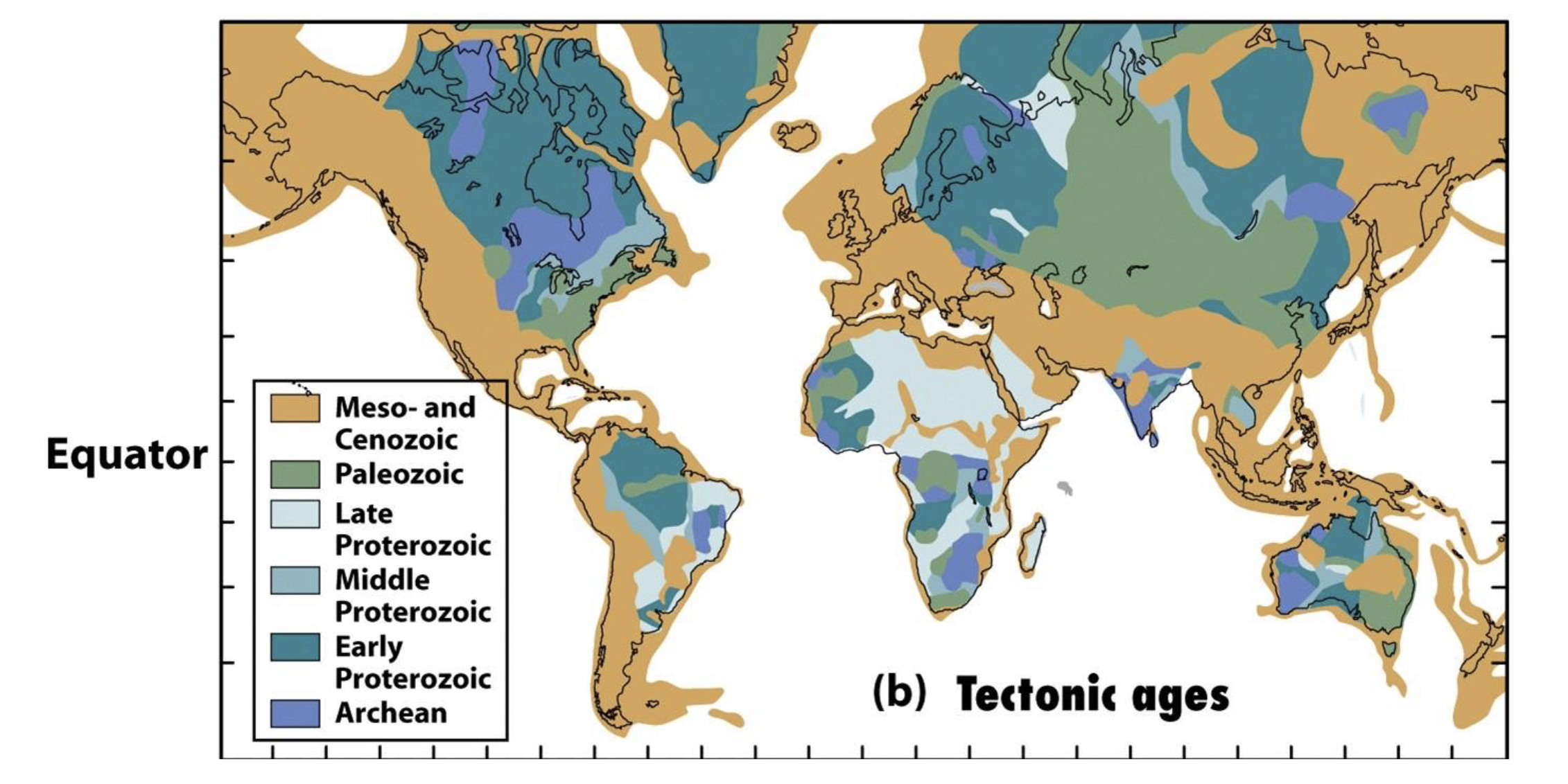 <p>large-scale regions formed by distinctive tectonic processes that reflect long-term tectonic history</p>