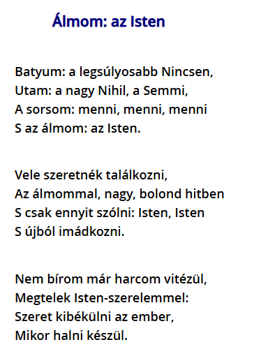 <p>Álmom: az Isten</p>