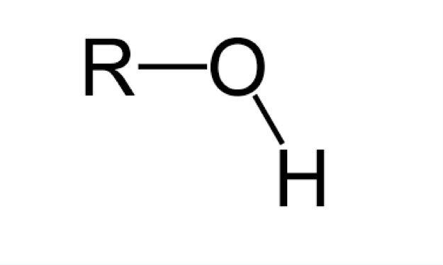 <p>hydroxyl group attached to carbon, ending “-ol”; if on ring, ending “phenol” </p>