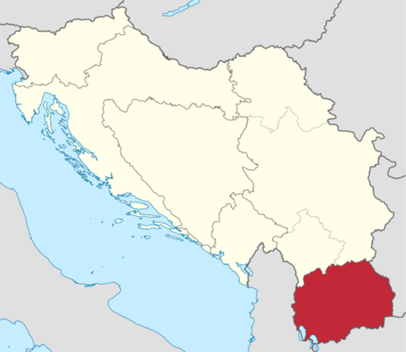 <p>Most southern part of Yugoslavia.</p>