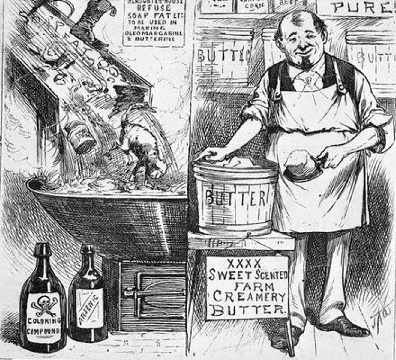 <p>1. Part of Teddy Roosevelt's Square Deal (Consumer Protection) The law was inspired by Upton Sinclair's book The Jungle. This law will require proper labeling of food products and limiting some ingredients.</p><p>2. 1906, Progressive Era, During TR's presidency.</p><p>3. Precursor to the modern FDA (Food and Drug Administration). Consumers can begin to trust labels on products they purchase.</p>