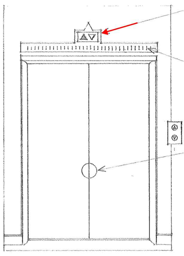 <p><span>A light, usually over the entrance to an elevator on each floor of a multistory building, that signals the approach of the elevator</span></p>