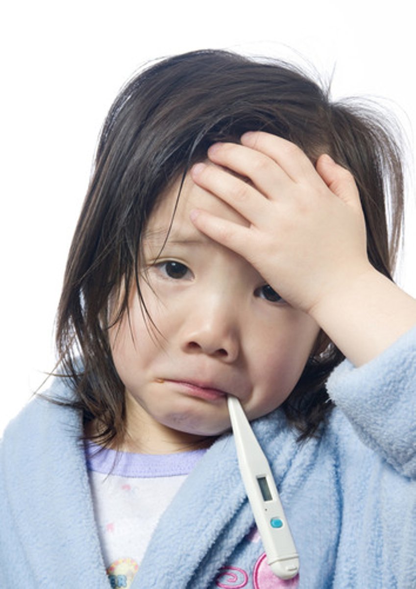 <p>to have a fever</p>