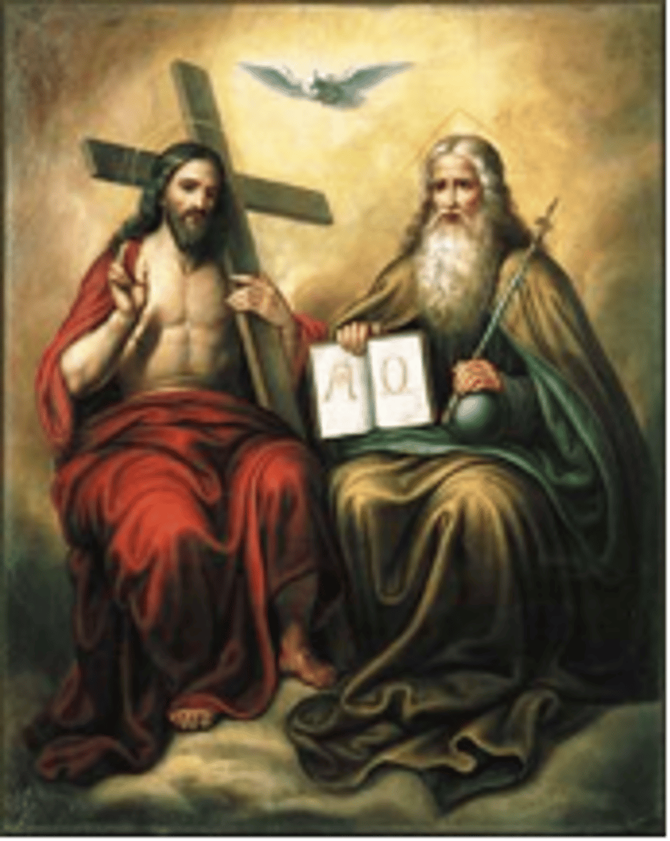 <p>What is shown in this piece of religious iconography?</p>