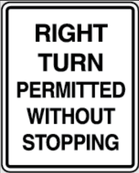<p>What Does This Sign Mean?: Right Turn Permitted</p>