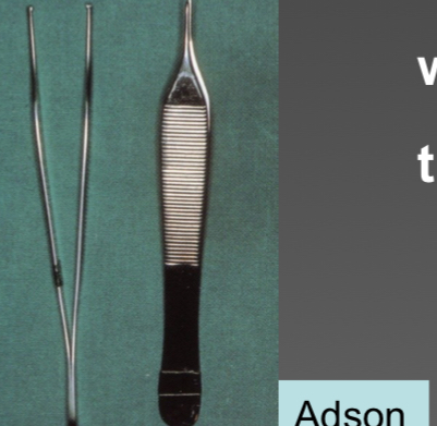 <p>Dissecting tweezers- long/short, with/out teeth, thick/thin</p>