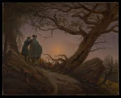 <p>Two Men Contemplating the Moon - Friedrich</p>