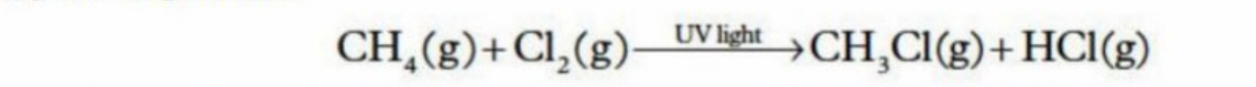 <p>Atom or functional group is replaced by another atom or functional group</p><p>e.g. Creating halo alkanes (Replacing hydrogen with fluorine, nitrogen, CI)</p><p>Can only be initiated by UV light  (the substitution reaction - cannot occur in darkness)</p>