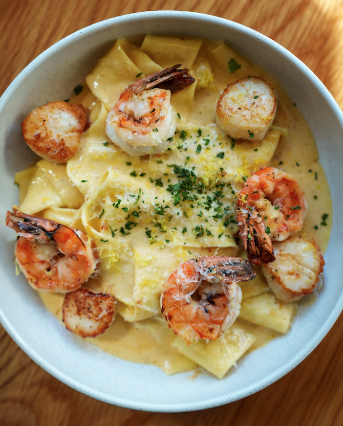 <p>Shrimp and Scallop Papperdelle</p>