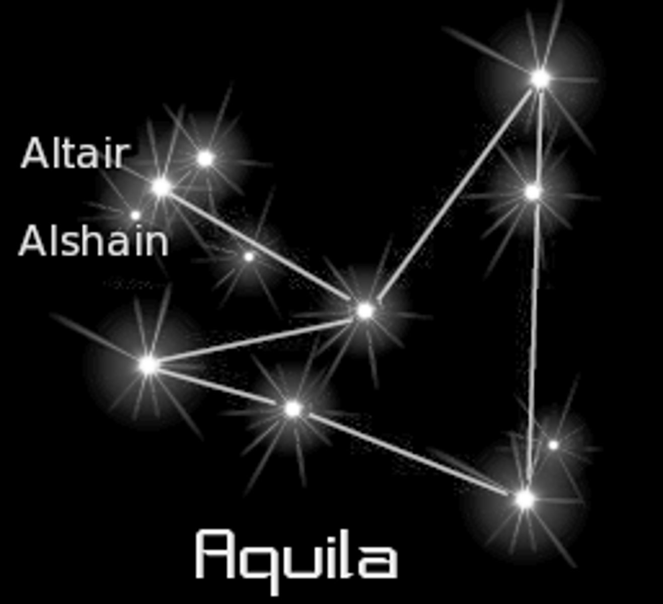 <p>eagle / brightest star: Altair or Alpha Aquilae (α Aql)</p>