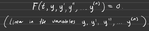 A linear differential equation has the form