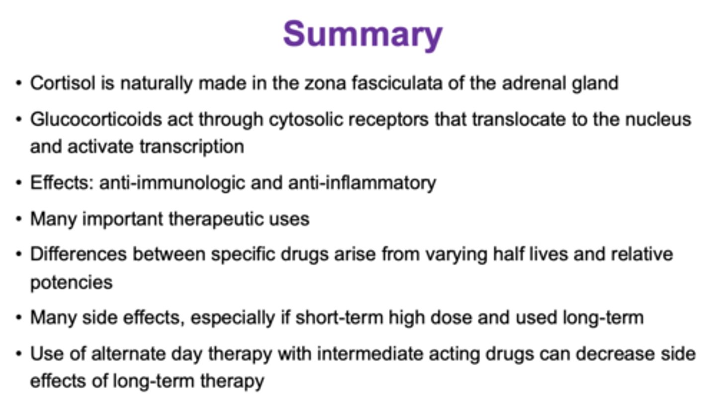 <p>summary : know moa and side effects as well as info on glucocorticoids</p>