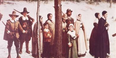<p>Puritans (People who thought the church had to be purified) arrived in groups. </p><p>They founded the Massachusetts Bay Colony.</p>