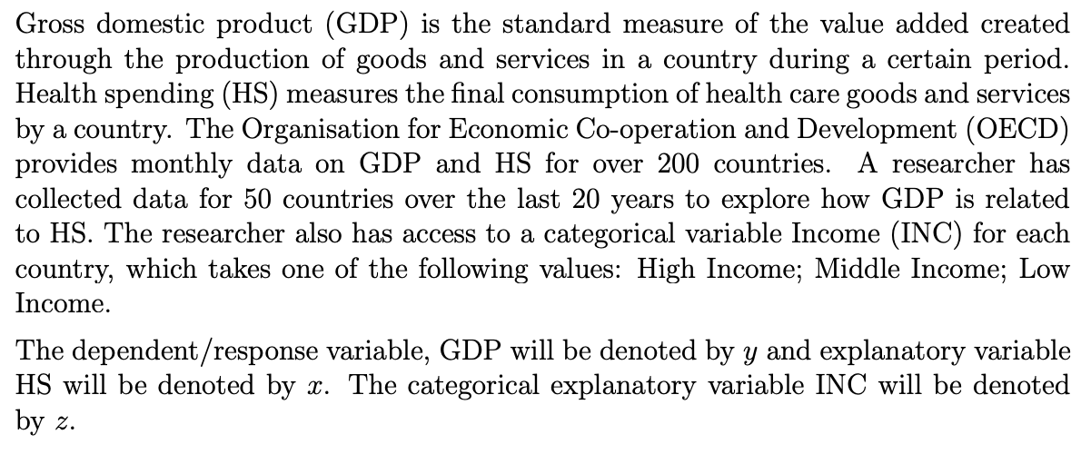 <p>i. Log total GDP on HS curve and Income</p>