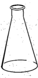 Narrow neck wide base, can be heated, used in titrations