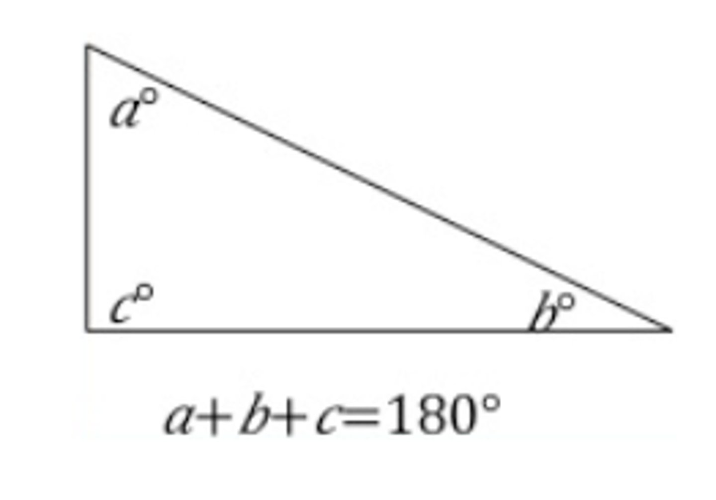 <p>The inside angles of a triangle always add up to 180°.</p>