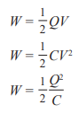 <p>The second and third equations are derived by substituting the capacitance equation into the first</p><p></p>