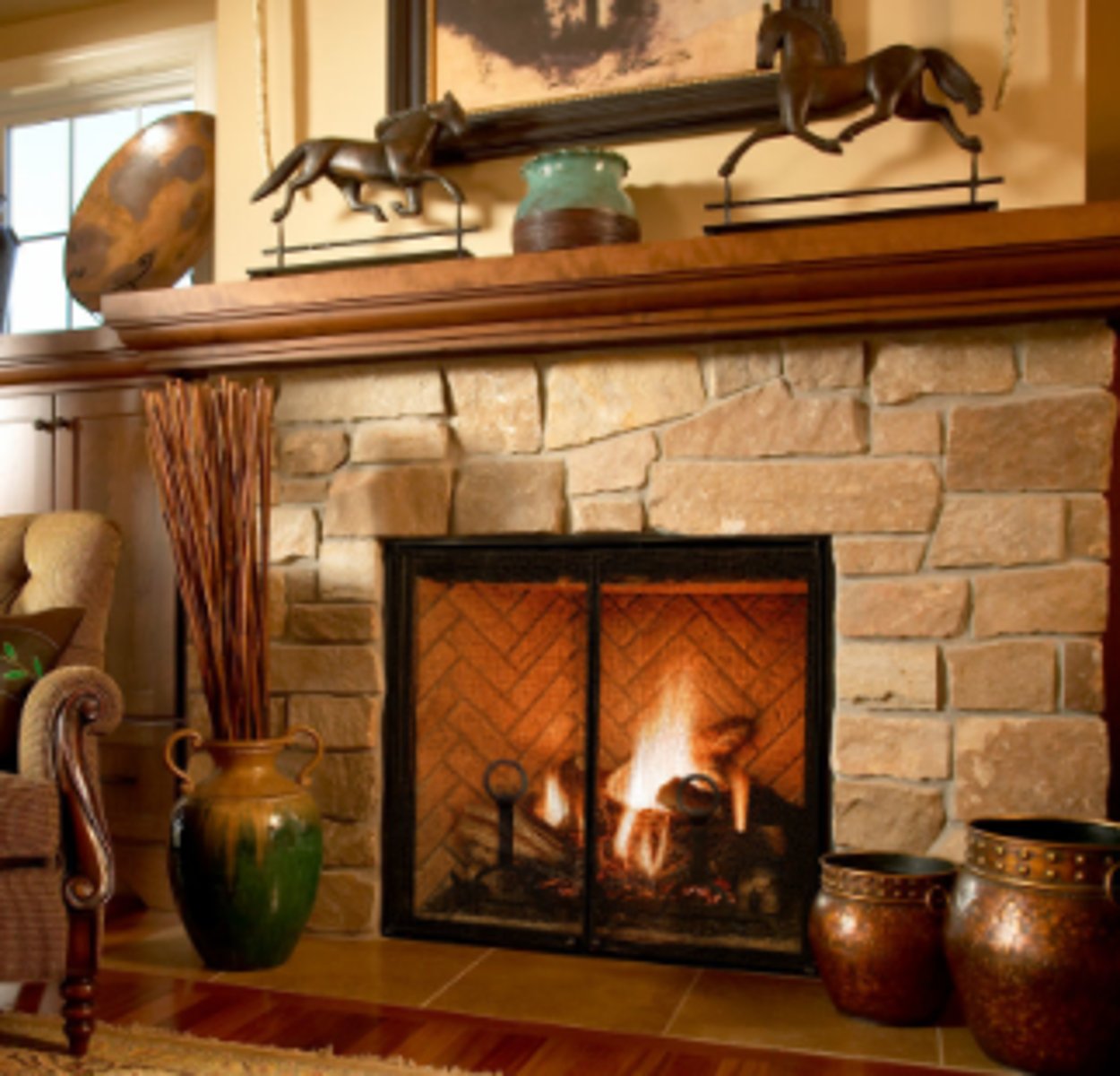 <p>the fireplace</p>