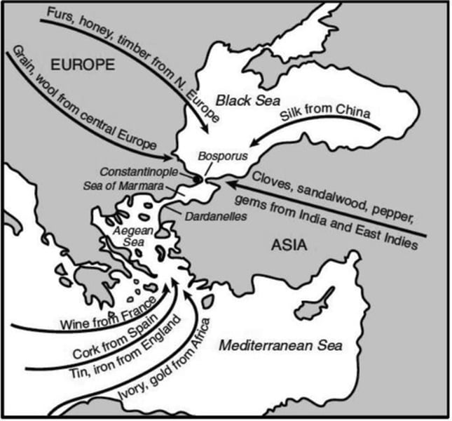 <p>The location of a place relative to another place</p>