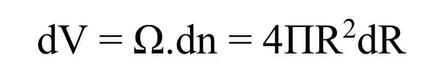<p>Where:</p><ul><li><p>dV is the change in the volume of the sphere</p></li><li><p><strong>Ω Is the atomic volume of the added atoms</strong></p></li><li><p><strong>dn the number of atoms added</strong></p></li><li><p><strong>dR is the change in the radius of the sphere</strong></p></li></ul>