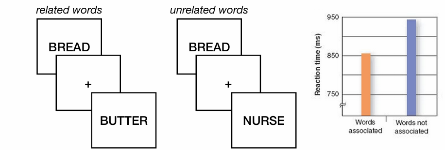 <p>test stimulus has a similar meaning to the priming stimulus</p>