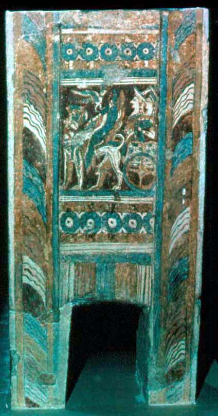 <p>A scene from one of the short sides of the Agia Triada Sarcophagus </p>
