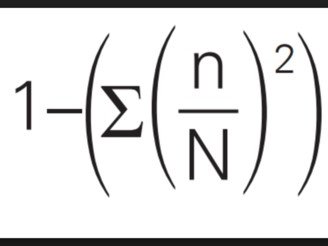 A measure of the diversity of a habitat. 

\-takes into account both species richness and species evenness.