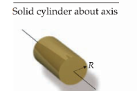 <p>Solid cylinder about axis</p>