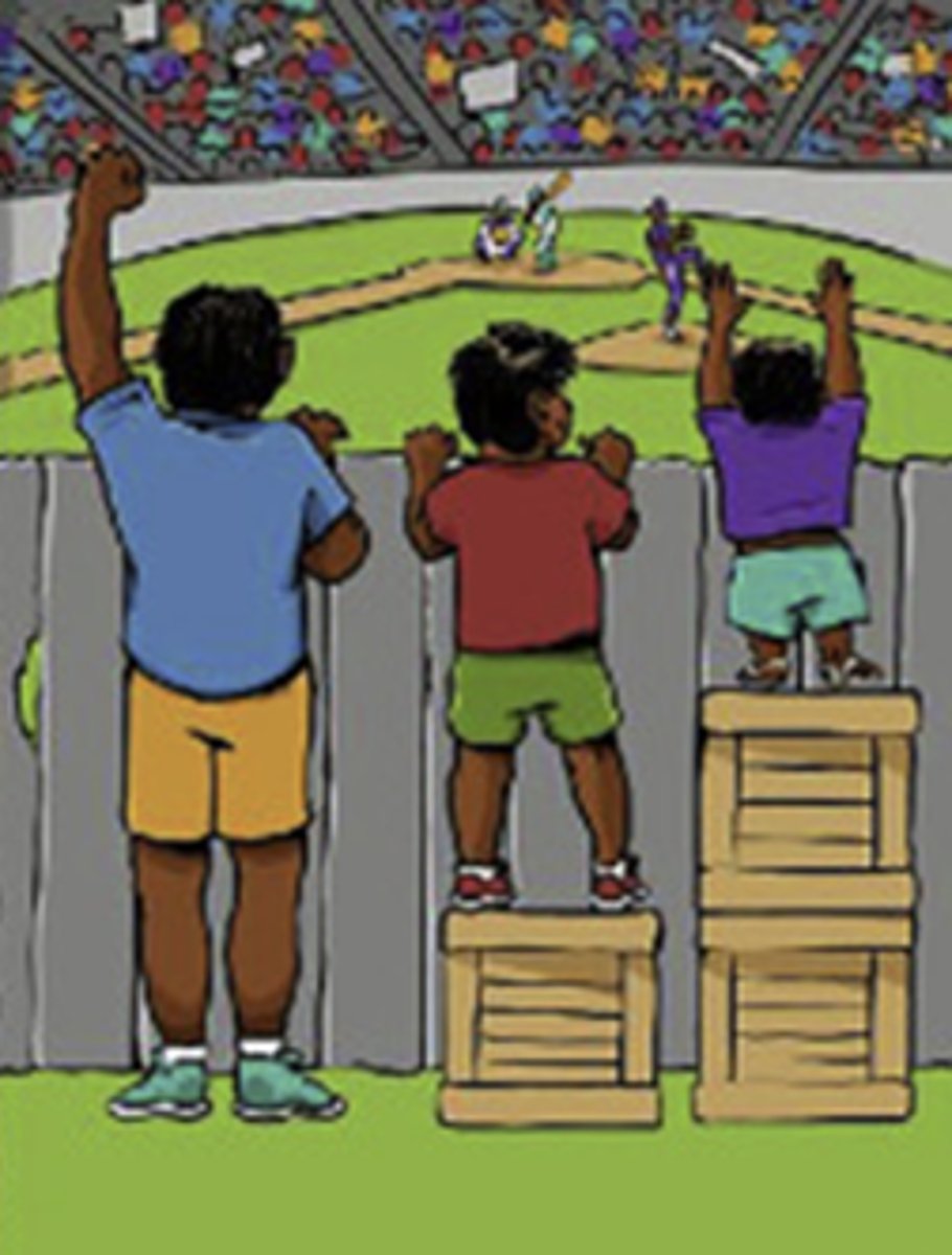 <p>What does this image show: equality, equity, or social justice?</p>