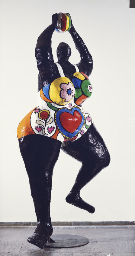 <p><span>Niki de Saint-Phalle's sculpture entitled </span><em>Black Venus</em><span> is _______________________</span></p>