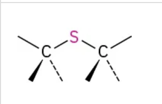 <p>Sulfer bonded to two carbons </p>