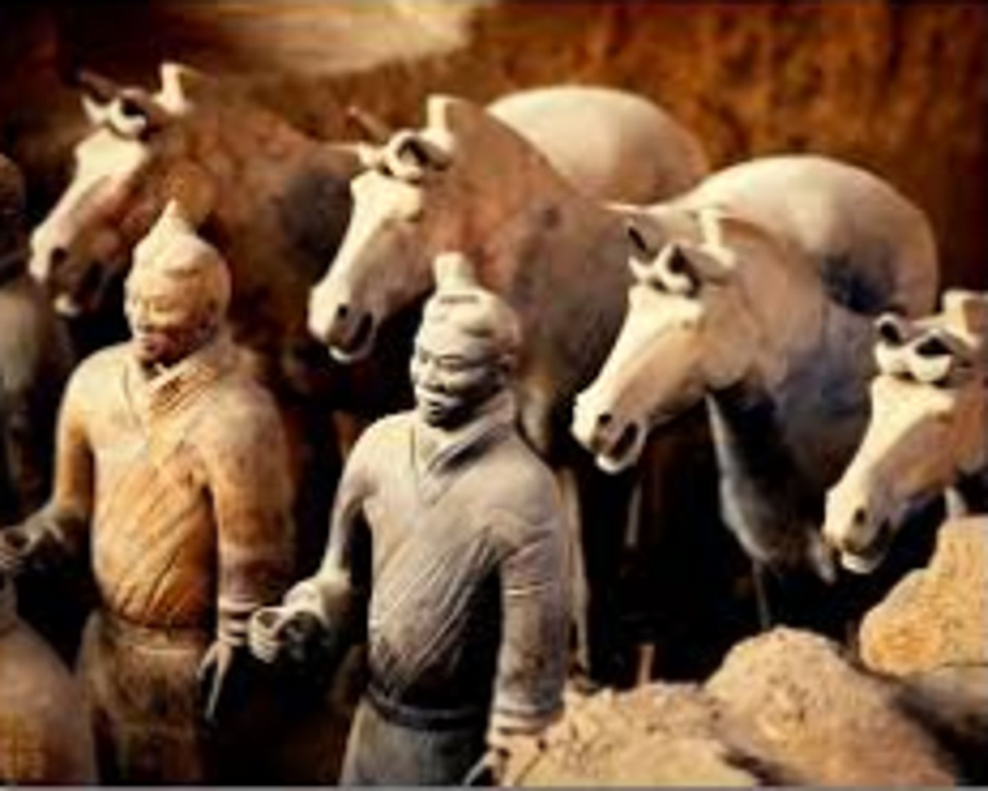 <p>terracotta warriors and horses (bīng mǎ yǒng)</p>
