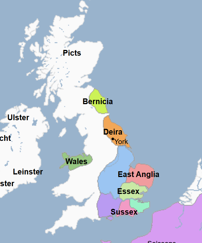 <ul><li><p>King of East Anglia, the Kingdom of the Angles </p></li><li><p>He was the most powerful of the Anglo-Saxon kings by the time of his death</p></li><li><p>He was buried inside the hull of a long ship on top of a cliff at Sutton Hoo in East Anglia in which a wooden hut with gables was built around it to house it and a hoard of treasure </p><ul><li><p>Objects buried in his grave reveal how wealthy the East Angles were in foreign articles as well as in ornaments of fine workmanship including beautifully engraved gold ornaments; although there were bowls from Constantinople and Alexandria and coins from Gaul, and a Swedish-produced helmet and shield </p></li></ul></li><li><p>He had a residence at Rendlesham </p></li></ul><p></p>