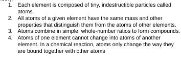 <p>atomic theory &amp; solid sphere atom model</p>